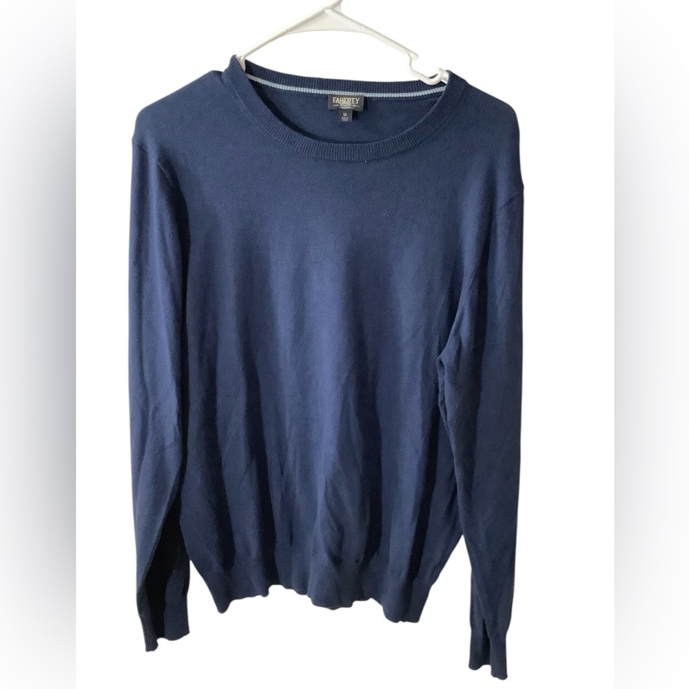 Faherty Reserve Long Sleeve Navy Crew Sweater